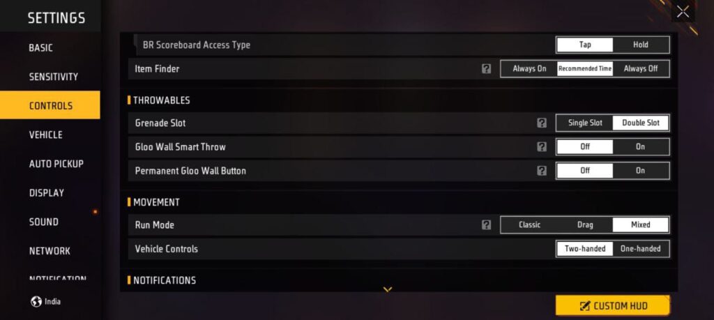 Free Fire Max Control Settings